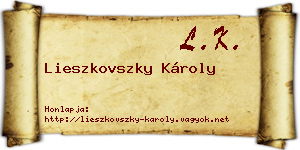 Lieszkovszky Károly névjegykártya