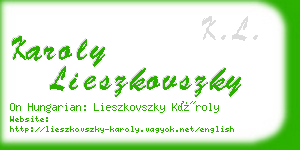 karoly lieszkovszky business card